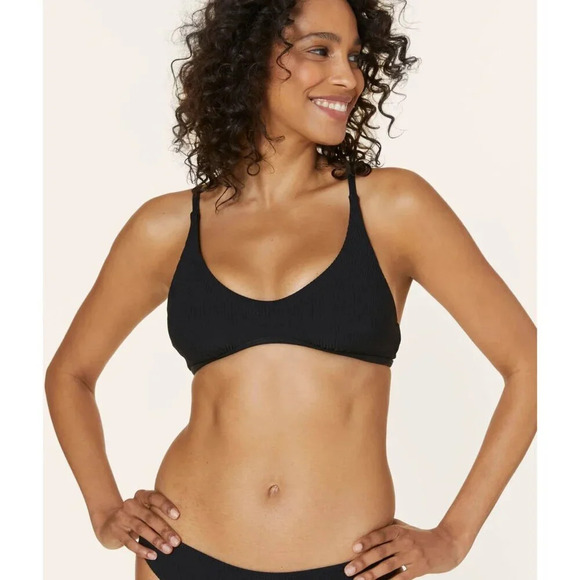 Andie Swim The Valencia Top Black Eco Nylon Size XXL - Picture 1 of 8